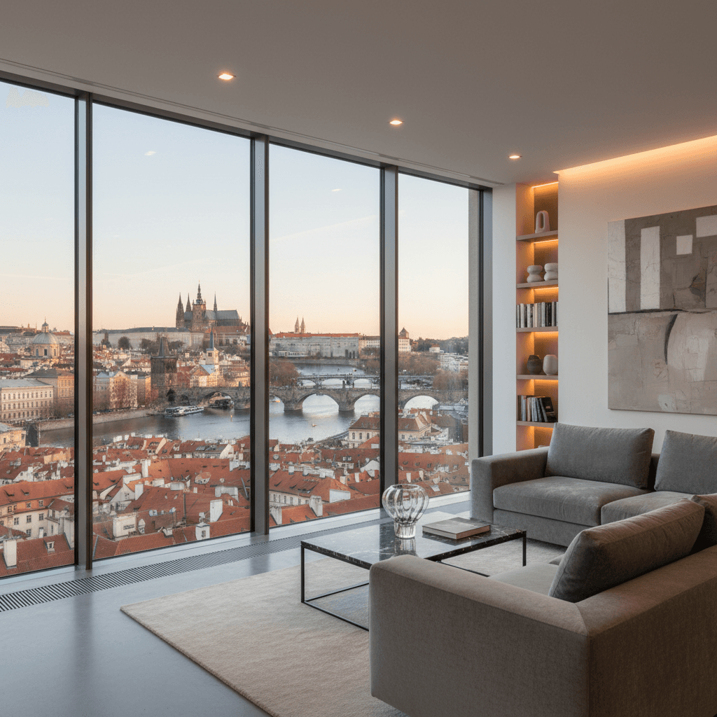 Modern luxury apartment with city views