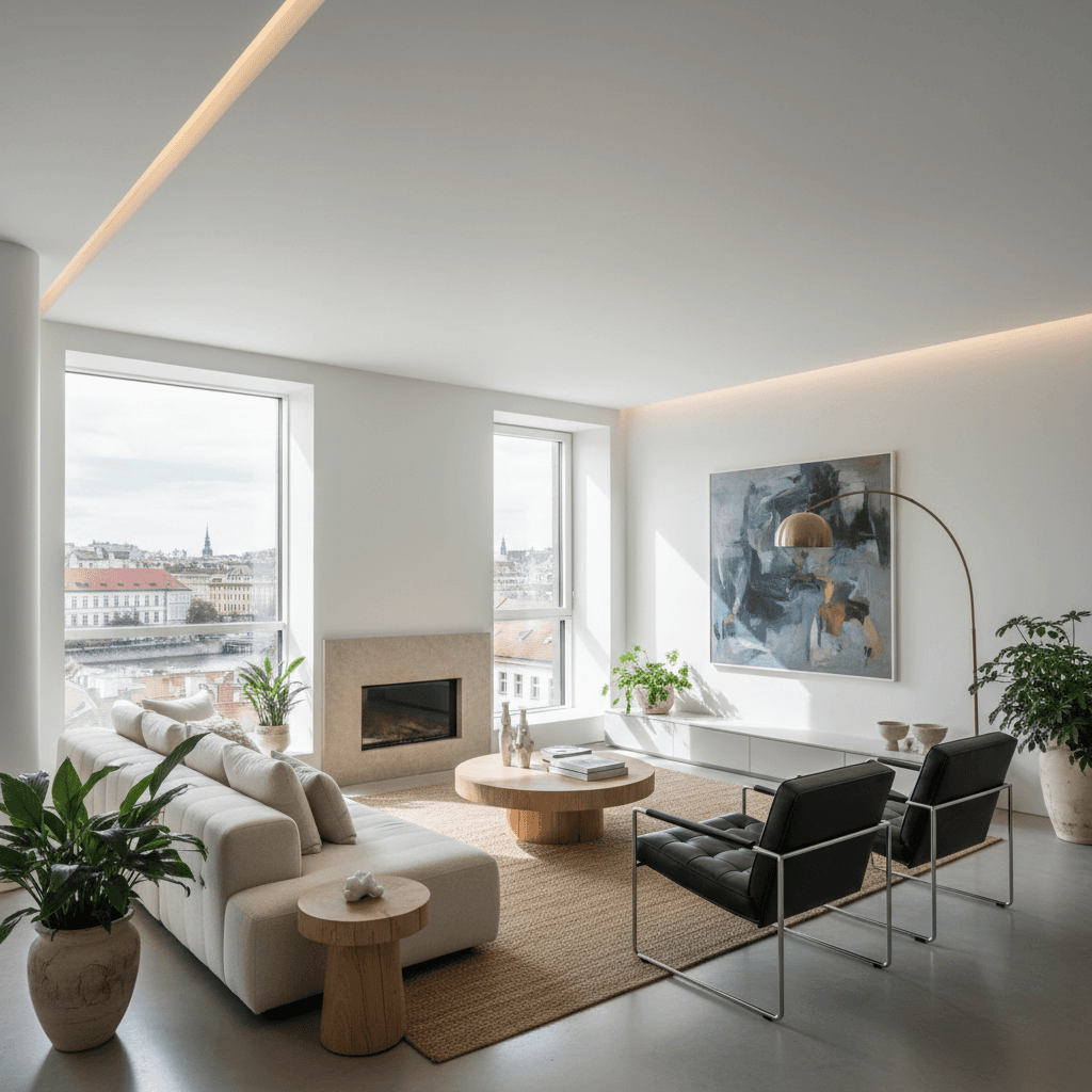 Contemporary living room with designer interiors