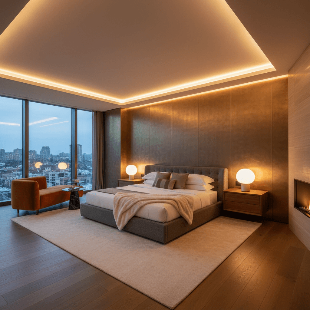 Master bedroom in luxury residential property